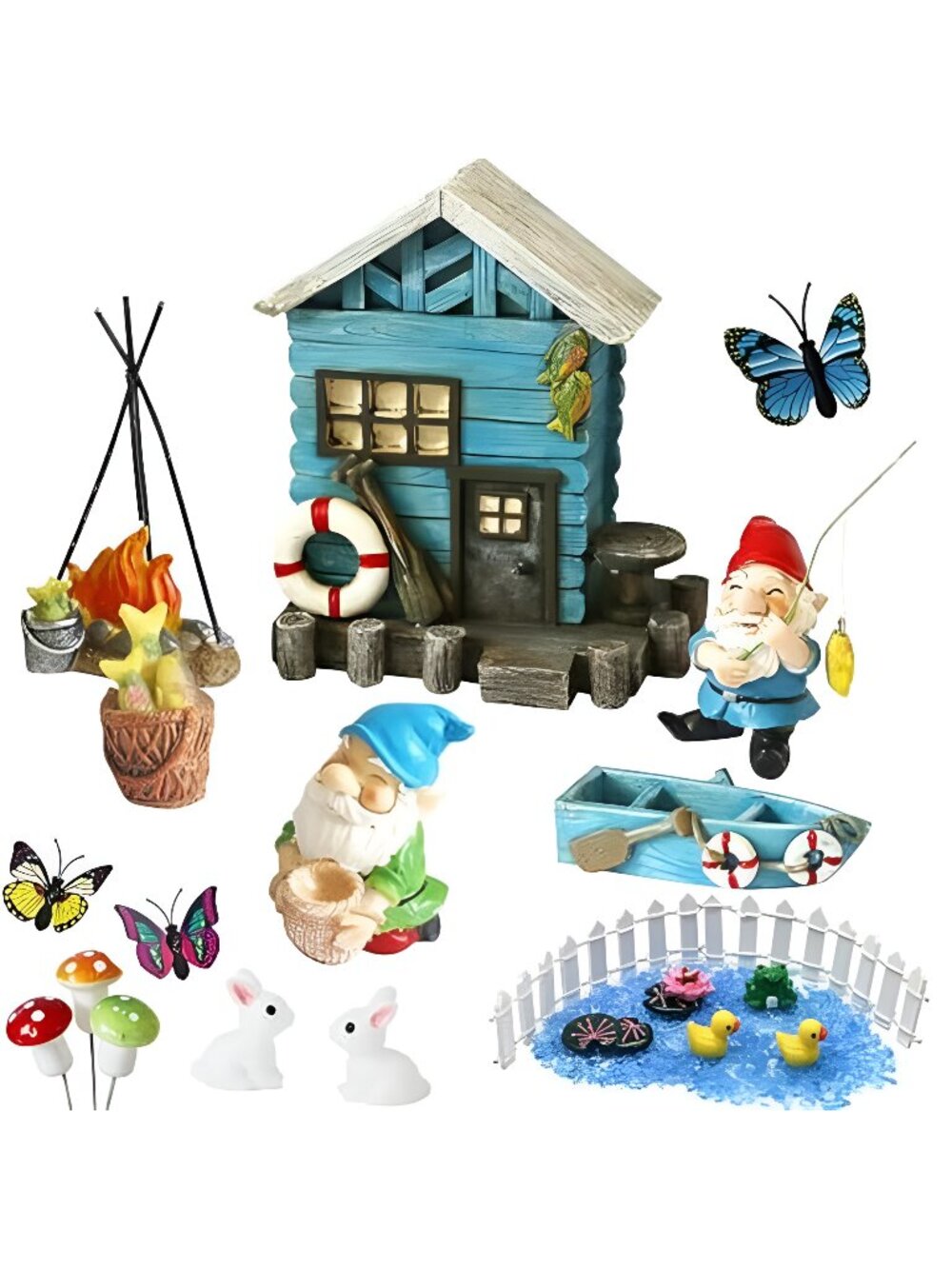 Miniature Fairy Garden Gnomes Decoration – Small Figurines Statue